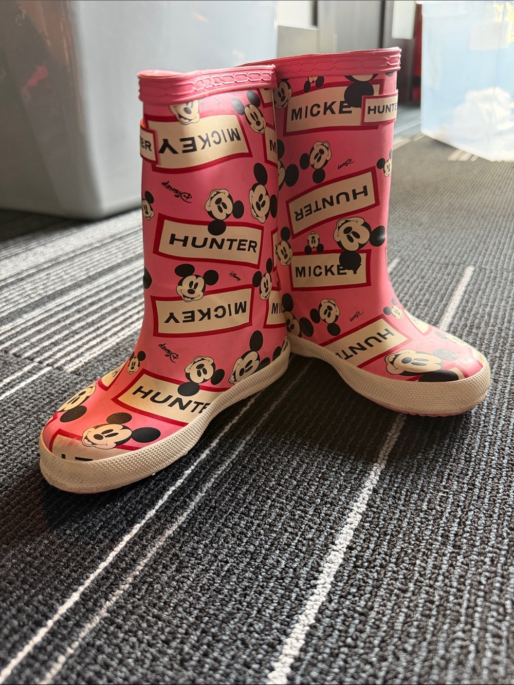 Hunter Pink Disney Mickey Mouse Kids Rain Boots
